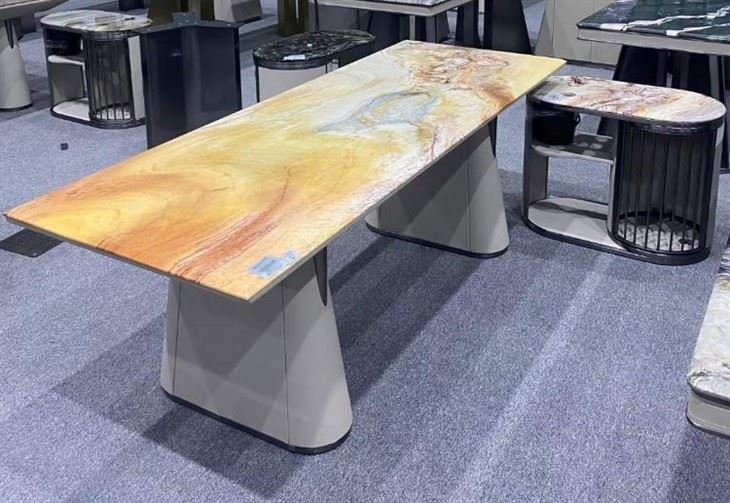 Calacatta Macaubas Rainbow Impression Quartzite Living Room Coffee Table