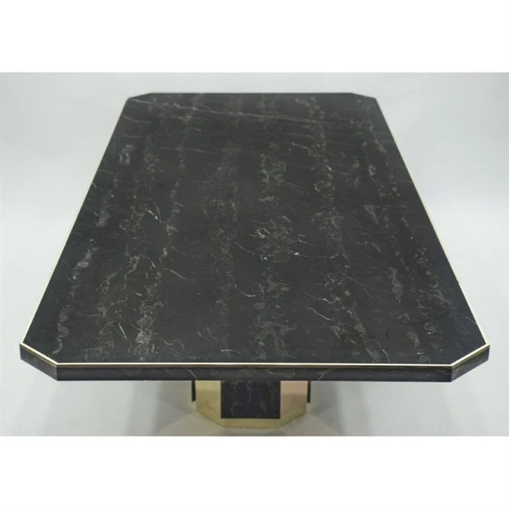 Large brass portor Rectangle Marble Table